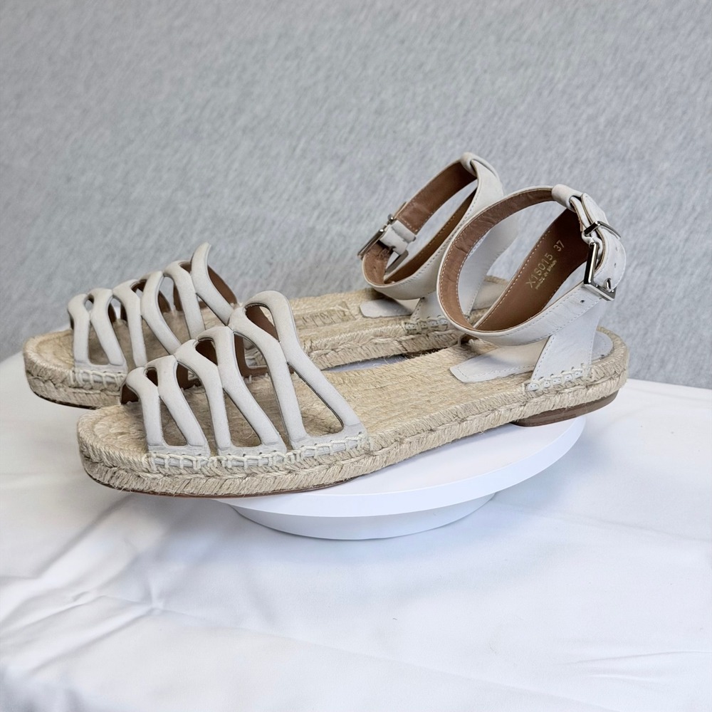 Giorgio Armani Sabbia Leather Strappy Espadrille Sandals X1S015 Size 37